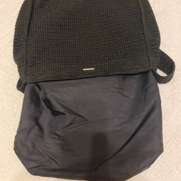 THE SAK's Indio Black Crochet Medium Tablet Bag Purse - Picture 5 of 10